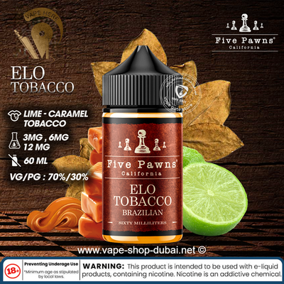 Elo Tobacco - 60ml E liquid by Five Pawns California - Vape Here Store