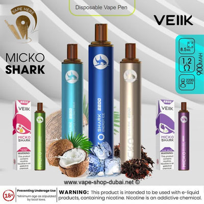 VEIIK MICKO Shark Disposable Vape Pen - 2200 Puffs - Vape Here Store