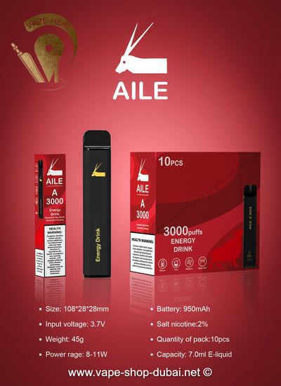 AILE A3000 Puffs Disposable Vape - Vape Here Store