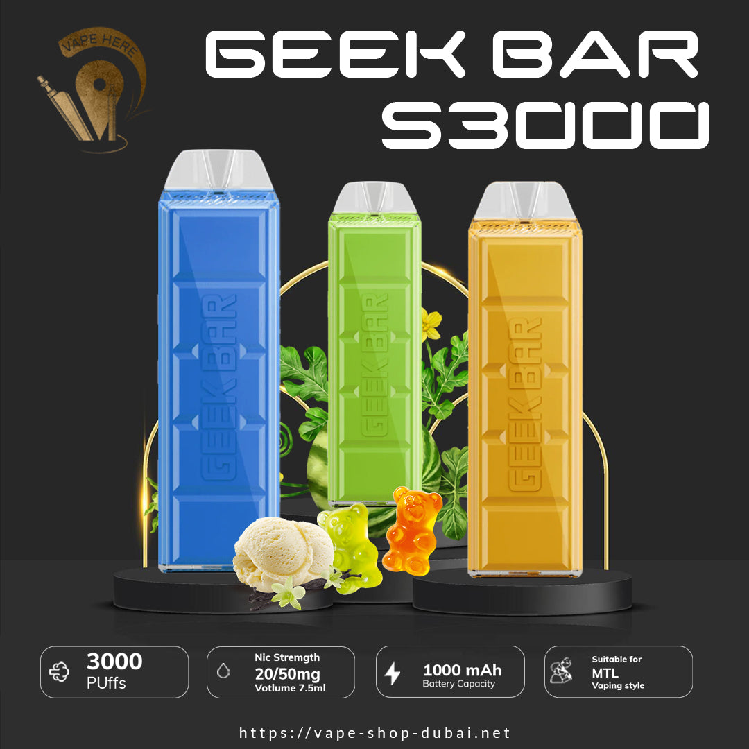 Geek Bar S3000 Disposable Pod Device (1000mAh -20mg & 50mg)