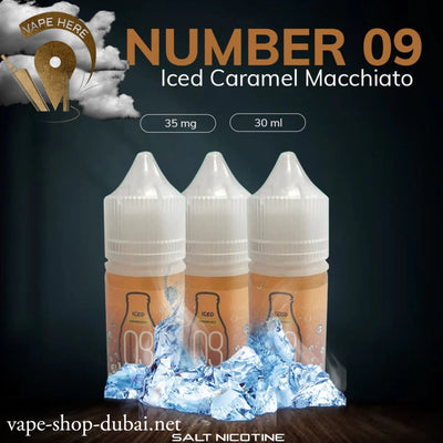 Numbers - Number 09 Iced Caramel Macchiato SALT NIC 30 ml - Vape Here Store