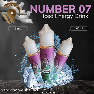 Numbers - Number 07 Iced Energy Drink E-LIQUID 60ML - Vape Here Store