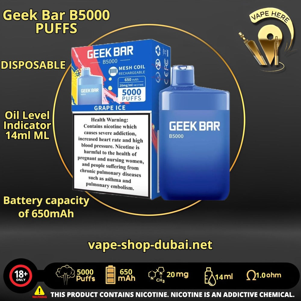 Geek Bar B5000 Rechargeable Disposable ( 0 ,20,50 mg) 5000 Puffs