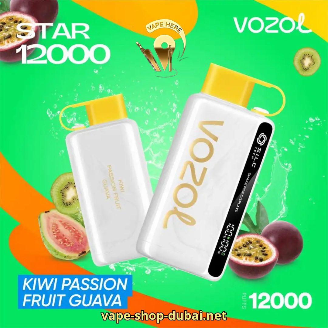 VOZOL STAR 9000/12000 PUFFS DISPOSABLE VAPE Kiwi Passionfruit Guava UAE Dubai
