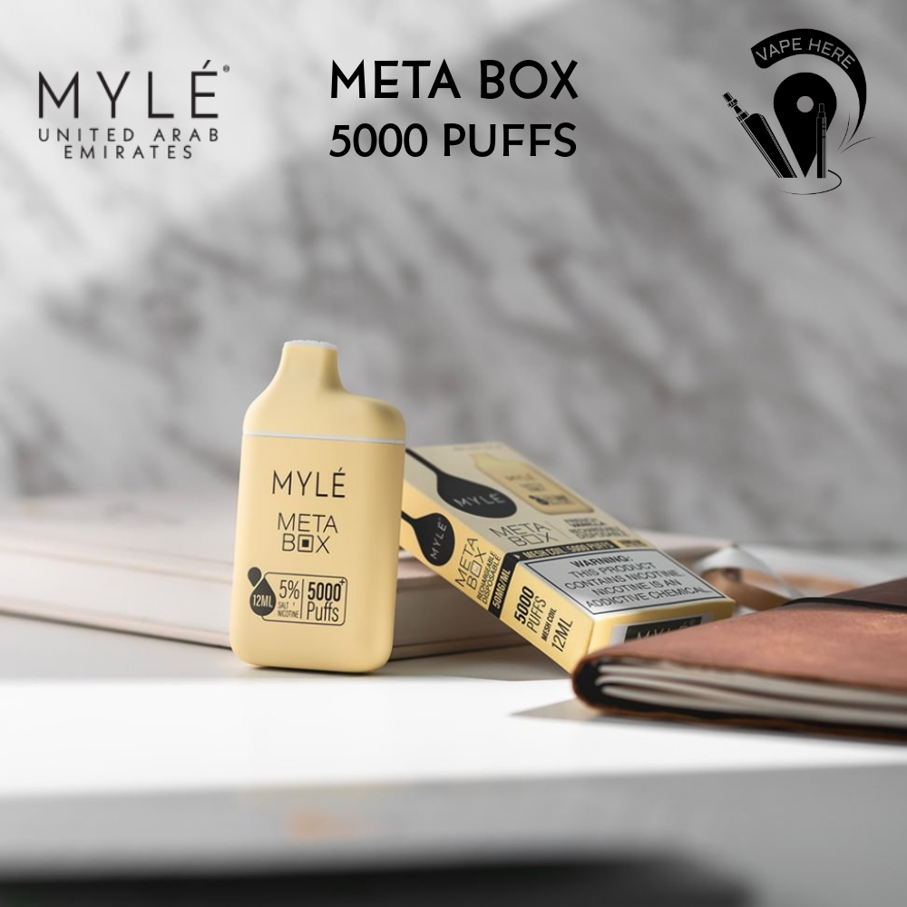 MYLE META BOX DISPOSABLE VAPE 5000 PUFFS French Vanilla UAE Dubai