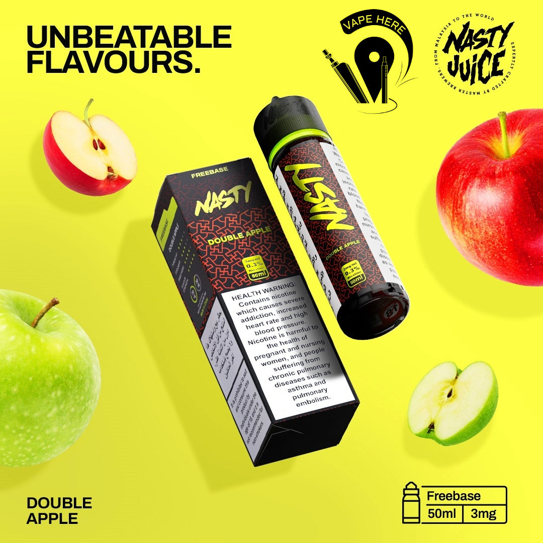 Nasty Vape Juice 3mg 50ml Esma Approved E-Liquids Double Apple UAE Abu Dhabi