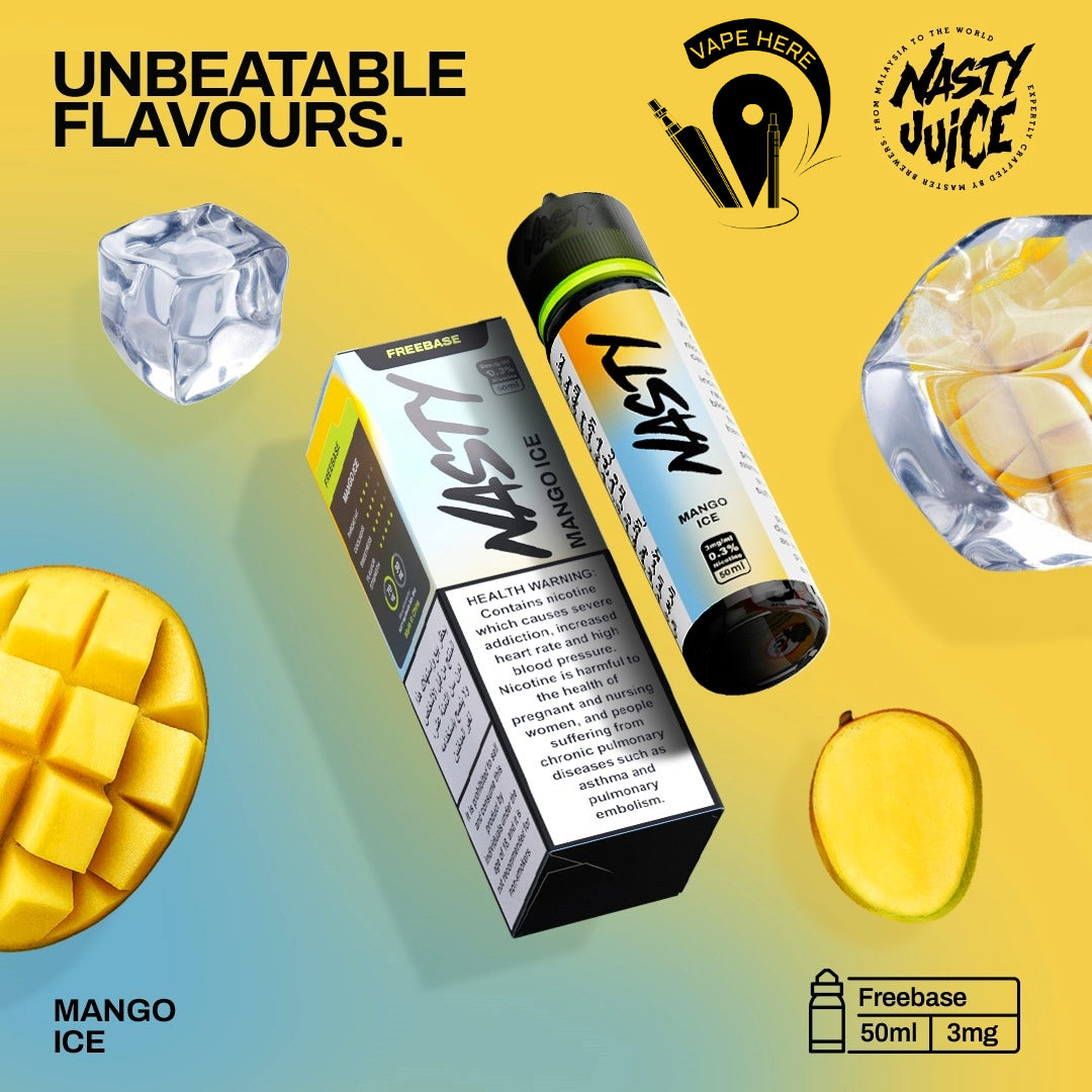 Nasty Vape Juice 3mg 50ml Esma Approved E-Liquids Mango Ice UAE Abu Dhabi
