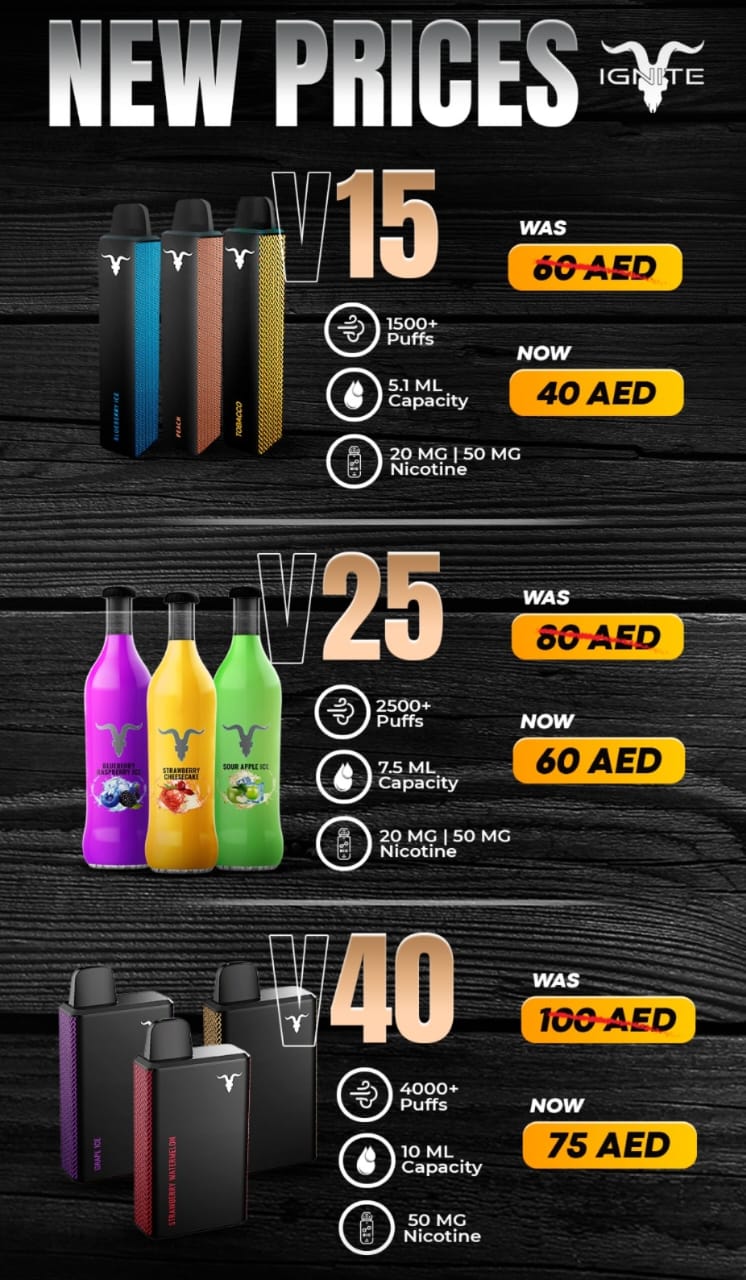 IGNITE – V25 (2500+ Puffs) Disposable Vape UAE Dubai