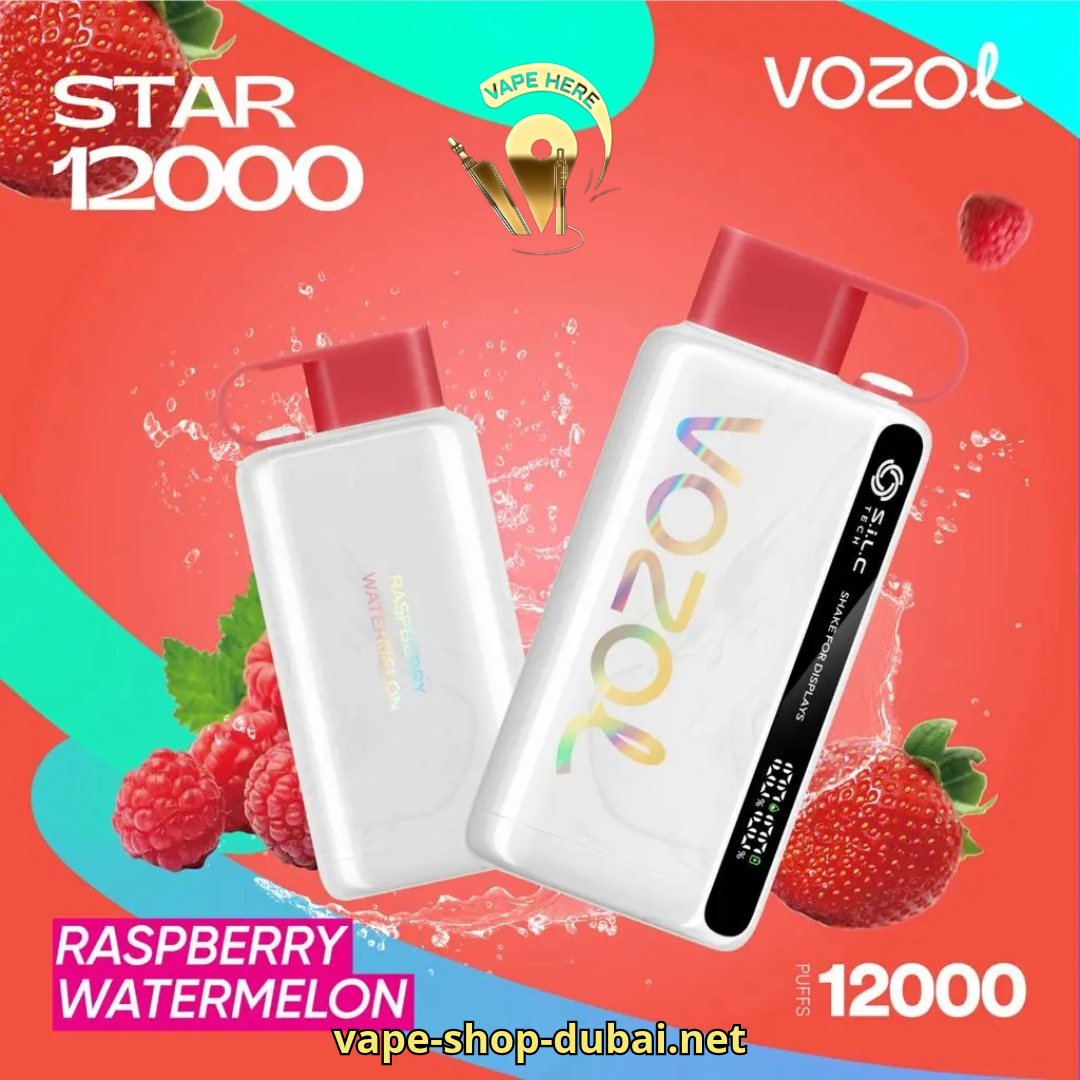 VOZOL STAR 9000/12000 PUFFS DISPOSABLE VAPE Raspberry Watermelon UAE Ajman
