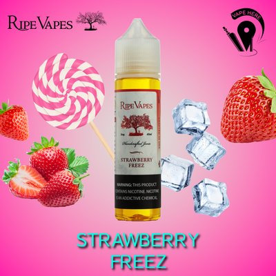 Strawberry Freez 60ml E-Liquids - Fruit Flavors Collection from Ripe Vapes UAE Abu Dhabi & Dubai