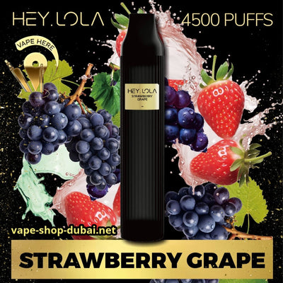 HEY LOLA 4500 PUFFS Strawberry Grape DISPOSABLE VAPE UAE Abu Dhabi