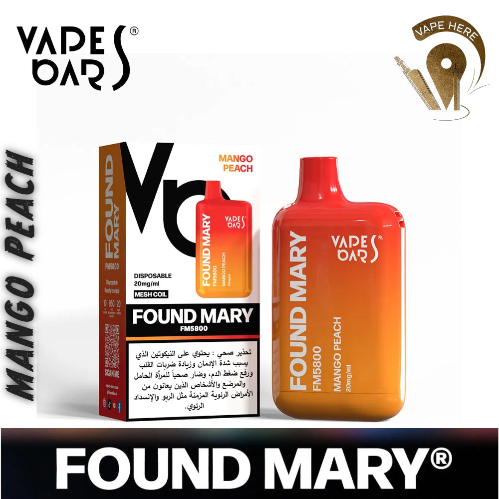 FOUND MARY FM 5800 PUFFS 20MG DISPOSABLE VAPE BY VAPES BARS - Vape Here Store