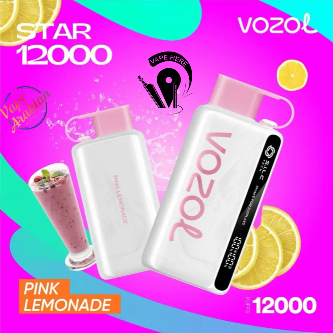 VOZOL STAR 12000 PUFFS DISPOSABLE VAPE Pink Lemonade UAE Dubai