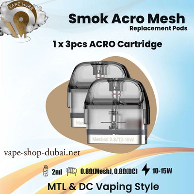 SMOK Acro Mesh Replacement Pods (3PCS/Pack) - Vape Here Store