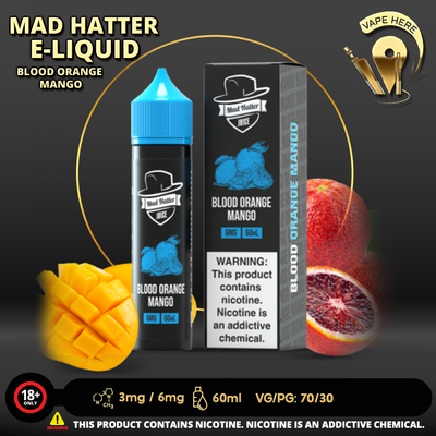 BLOOD ORANGE MANGO - E-LIQUIDS 60ML / MAD HATTER - Vape Here Store