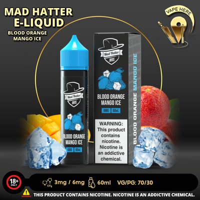 BLOOD ORANGE MANGO ICE - E-LIQUIDS 60ML / MAD HATTER - Vape Here Store