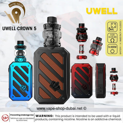 Uwell Crown 5 Box Mod Kit - Vape Here Store