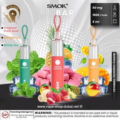 SMOK Pro Bar Disposable Vape Kit (1500 Puffs) - Vape Here Store