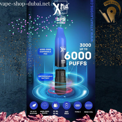 XTRA DPS 6000 PUFFS DISPOSABLE VAPE UAE Abu Dhabi