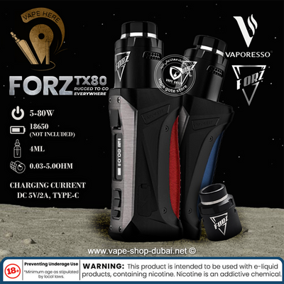 Vaporesso FORZ TX80 VW Kit With FORZ RDA - 80W IP67 - Vape Here Store
