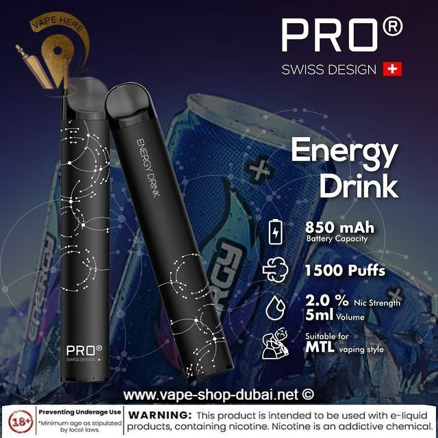 SWISS PRO Disposable Pod System - 1500 Puffs - 20 mg - Vape Here Store