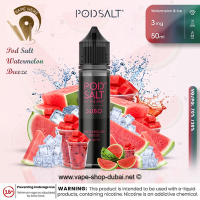 Pod Salt - Watermelon Breeze - Eliquid - Vape Here Store