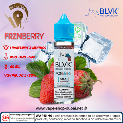 BLVK FRZN BERRY (Strawberry Menthol) E-LIQUIDE 60ml - BLVK FRZN UNICORN SERIES - Vape Here Store