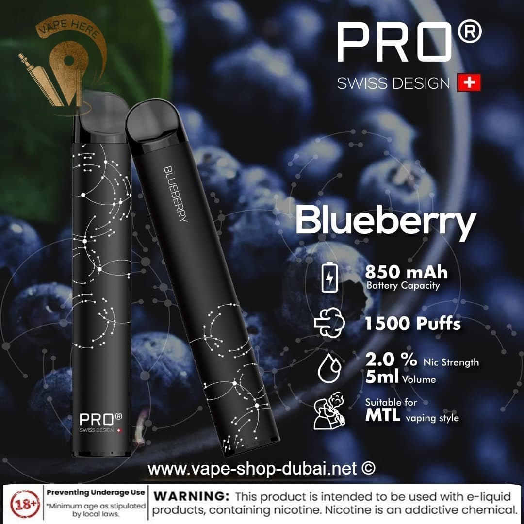 SWISS PRO Disposable Pod System - 1500 Puffs - 20 mg - Vape Here Store