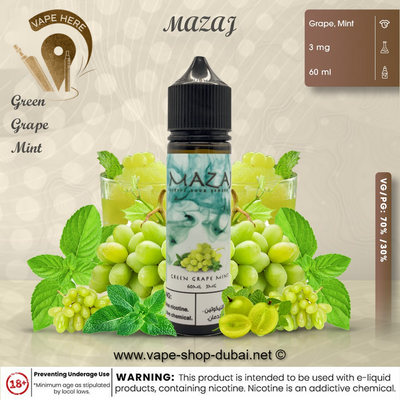 Green Grape Mint -  by Mazaj 60ml E Juice - Vape Here Store