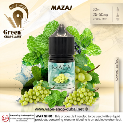 Green Grape Mint -  by Mazaj 30ml SaltNic - Vape Here Store