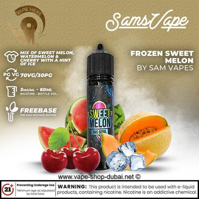 Frozen Sweet Melon E Liquid by Sam Vapes - Vape Here Store