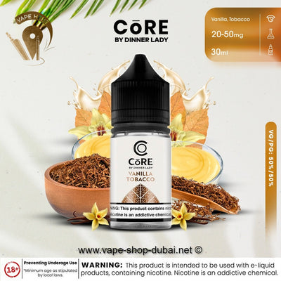 CORE BY DINNER LADY - VANILLA TOBACCO (30ML) - Vape Here Store