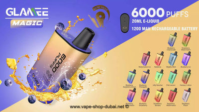 Glamee Magic 6000 puffs disposable vape (20 mg & 50 mg) - Vape Here Store
