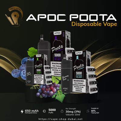 APOC Poota 5000 Puffs Rechargeable Disposable Vape here store dubai UAE abu dhabi