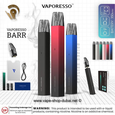 VAPORESSO BARR POD KIT 350MAH - Vape Here Store