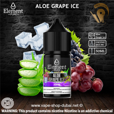 ELEMENT PURE - ALOE GRAPE ICE SALTNIC 30ML - Vape Here Store