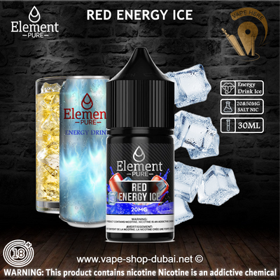 ELEMENT PURE - RED ENERGY ICE SALTNIC 30ML - Vape Here Store