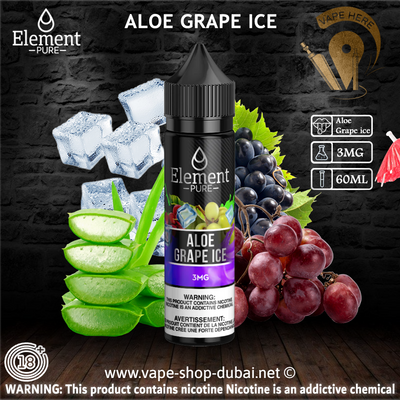 ELEMENT PURE - ALOE GRAPE ICE ELIQUID (60ML) - Vape Here Store