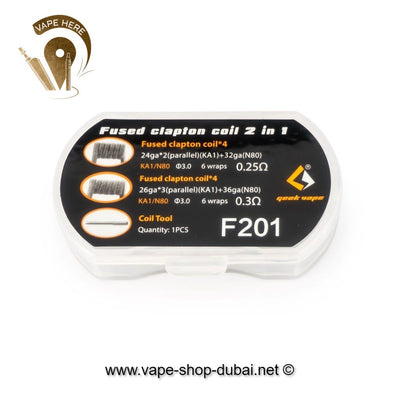 GEEKVAPE F201 FUSED CLAPTON COILS NZ – 0.25 AND 0.35 OHM - Vape Here Store