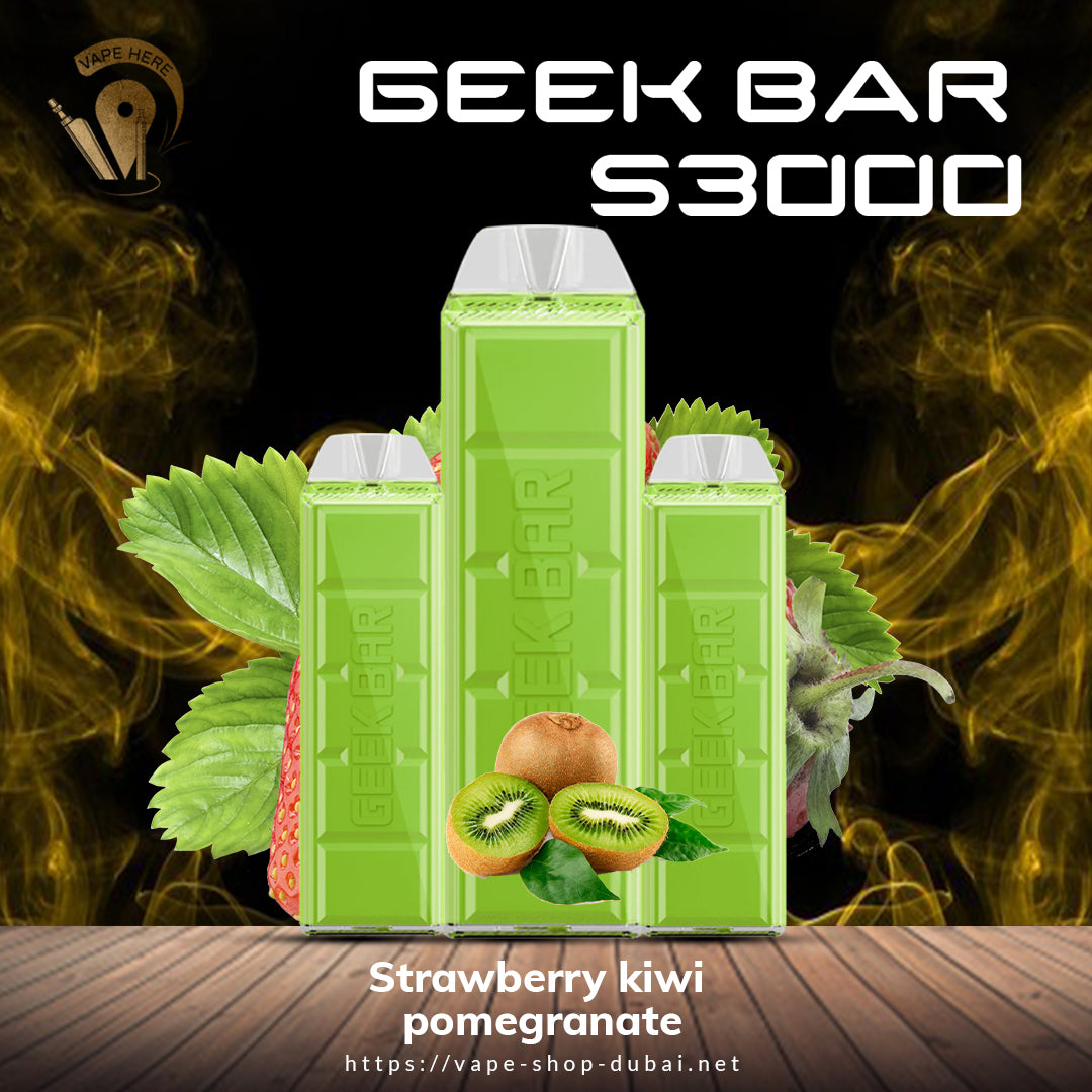 GEEK Bar S3000 Disposable Vape strawberry kiwi pomegranate Vape Here Store Dubai
