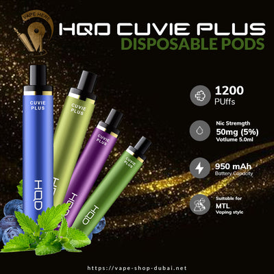 HQD Cuvie Plus Disposable Pods 1200 Puffs vape here store dubai uae Abu Dhabi