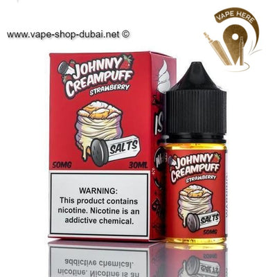 JOHNNY CREAMPUFF SALTS- STRAWBERRY 30ML SALTNIC - Vape Here Store