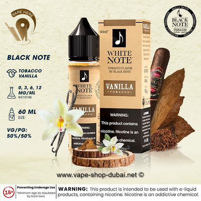 WHITE NOTE - VANILLA Tobacco 60ML - Vape Here Store