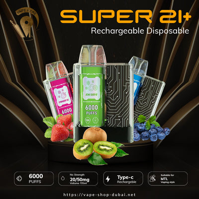 SUPER 21+ 6000 Puffs Disposable Kit - Vape Here Store