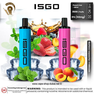 ISGO PARIS DISPOSABLE POD SYSTEM 50mg (1500 Puffs) - Vape Here Store