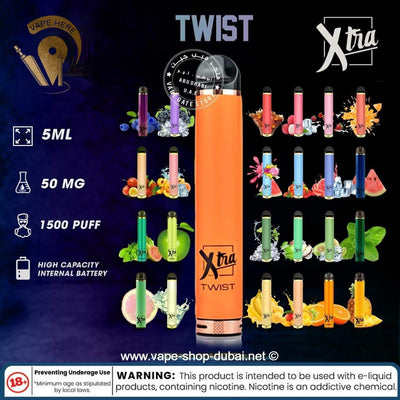 XTRA Twist Disposable Vaporiser -  with adjustable airflow - Vape Here Store