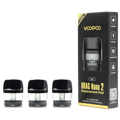VOOPOO DRAG NANO 2 REPLACEMENT POD CARTRIDGE (3/PACK) - Vape Here Store