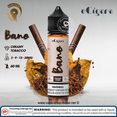Bano Creamy Tobacco E Liquid by eCigara - Vape Here Store