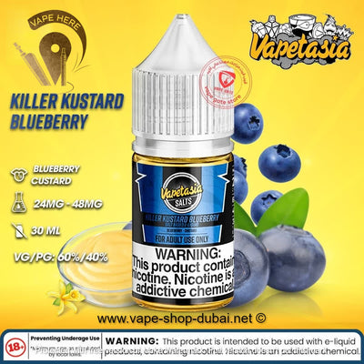 Killer Kustard Blueberry 30ml SaltNic- Vapetasia - Vape Here Store