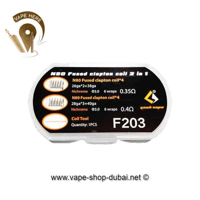 GeekVape F203 Fused Clapton Coil 2 in 1 Coil Kit - Vape Here Store